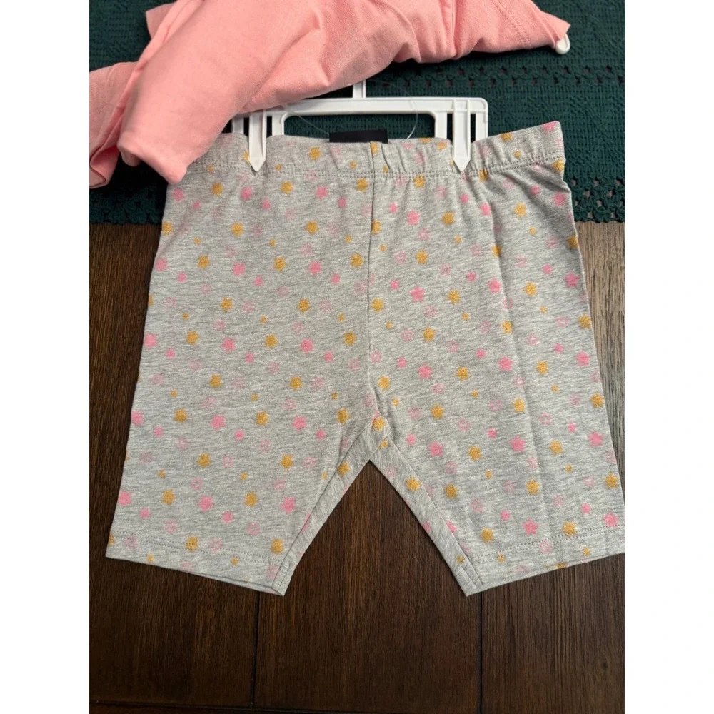 Star Wars Mandalorian Grogu Baby Yoda Pink Tunic & Star Shorts Set Girls Size 6